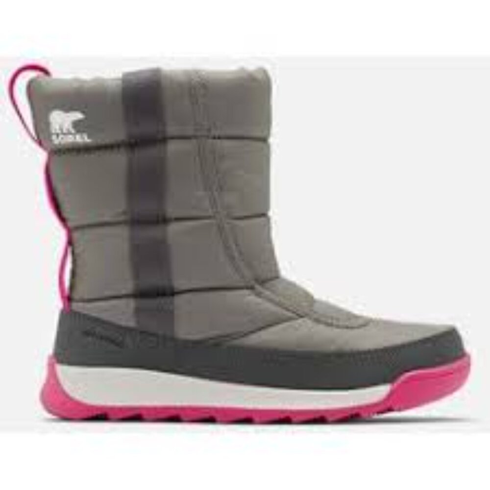 Sorel Girl's Gray Pink Whitney II NY3873-052 Mid-Calf Winter Snow Boot Size 6